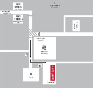 麒麟山酒造 駐車場の地図